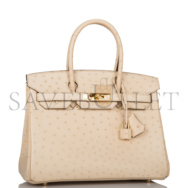 H**mes MASTER BIRKIN 30 OSTRICH GOLD HARDWARE (30*23*15cm)